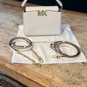 Michael Kors Cream Crossbody Bag with Gold Hardware